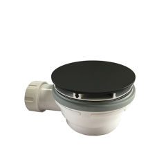 Bonde de douche hauteur 60 mm couvercle extra plat VIDAGES - AD41013 Noir  mat